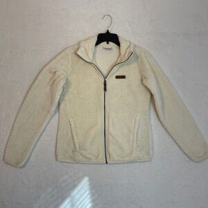 Columbia Sportswear Company Fuzzy Fleece Zip Up Jacket Cream Size S